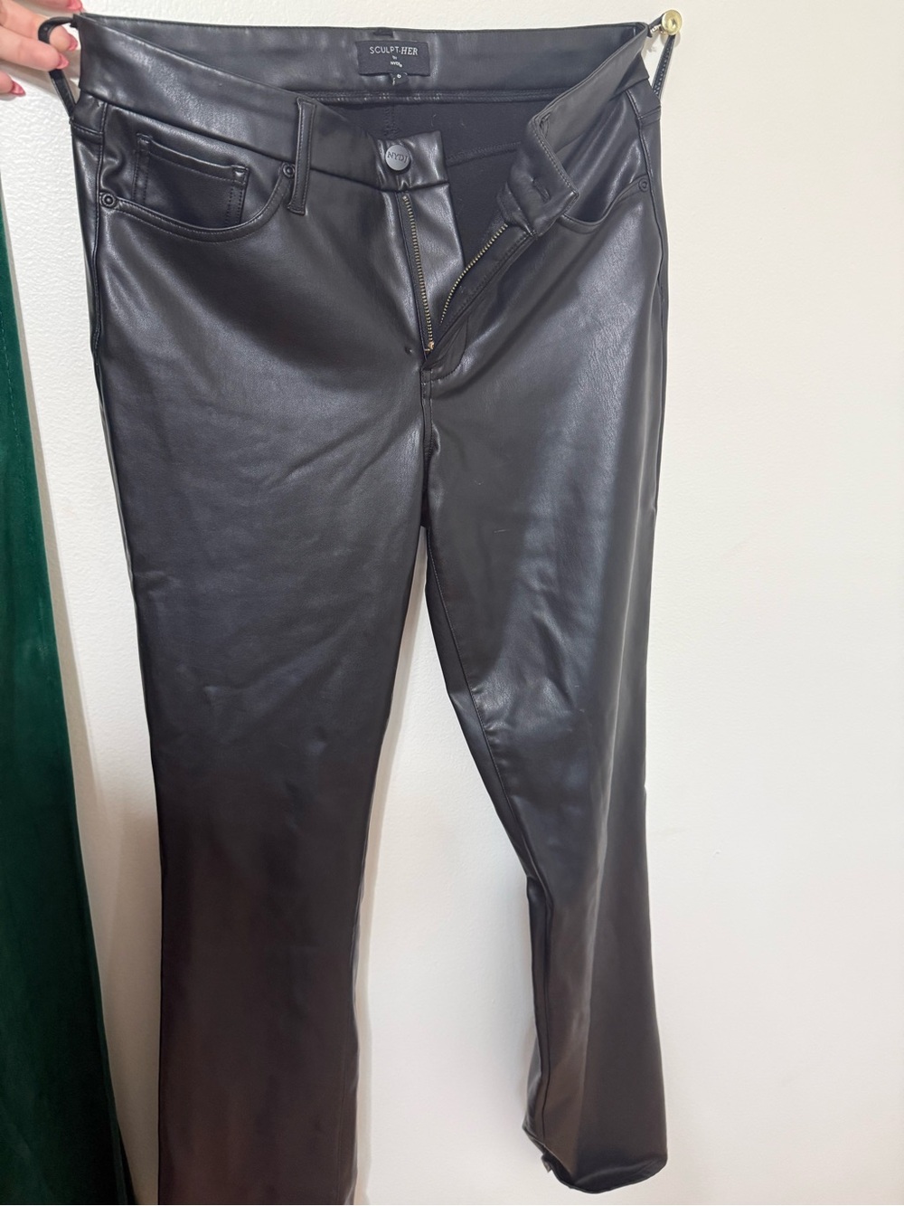 NYDJ Faux Leather Marilyn Straight Pants
